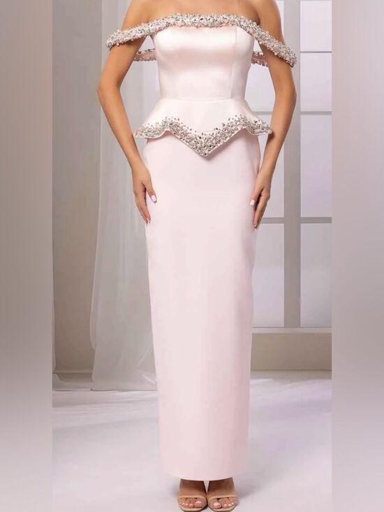 Odrella Dresses & Skirts - Odrella satin off shoulder evening gown size 6 NWT